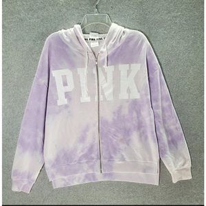 Victoria’s Secret Pink purple tye dye zip up hoodie